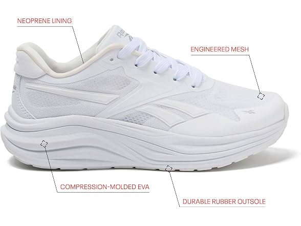 Reebok Futura Dash Running Shoes for Women, White/Metallic Silver, 11 Medium