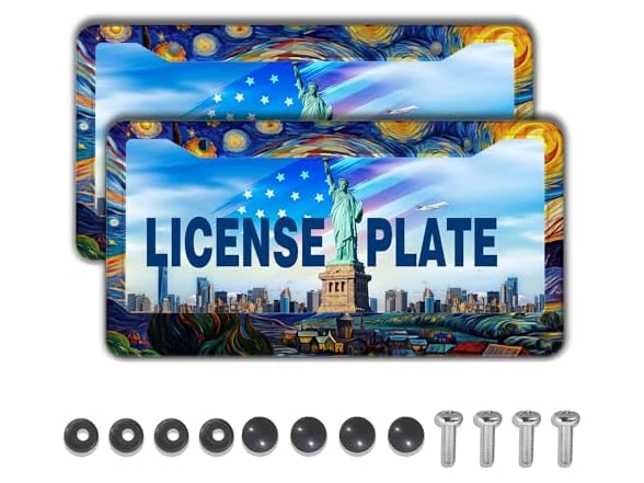 License Plate Frame Starry Night 2Pk