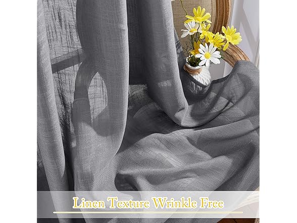 NICETOWN Linen Textured Window Curtain