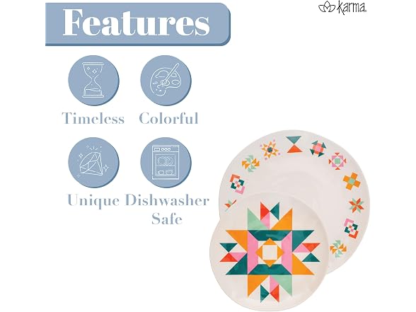 Karma Terra Cotta Salad Plate, 8-inch, Set of 4, Indigo Pattern