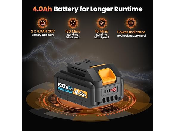 Cordless Leaf Blower 2x4.0Ah Battery