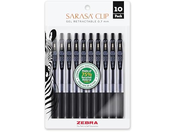 Zebra Pen Sarasa Clip Gel Retractable Pens