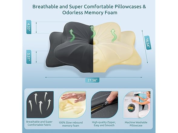DONAMA Cervical Pillow, Dark Grey