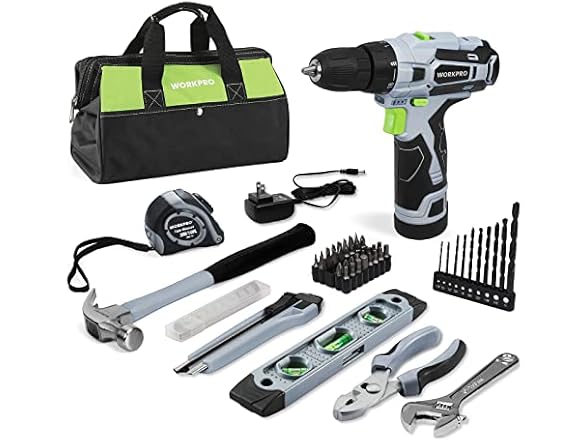 WORKPRO 12V Cordless Drill Driver Kit