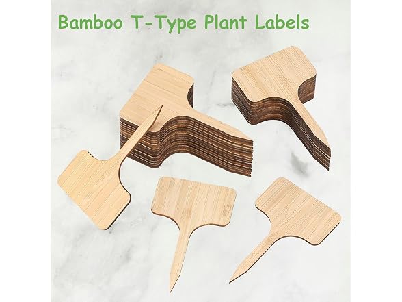 CJFocus GAR-07 (2 Pack) 75Pcs Bamboo Plant Labels