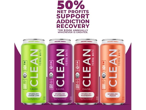 12PK CLEAN Cause Low Calorie Variety Pack Yerba Mate