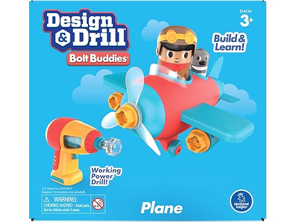 Educational Insights Design & Drill Bolt Buddies Plane