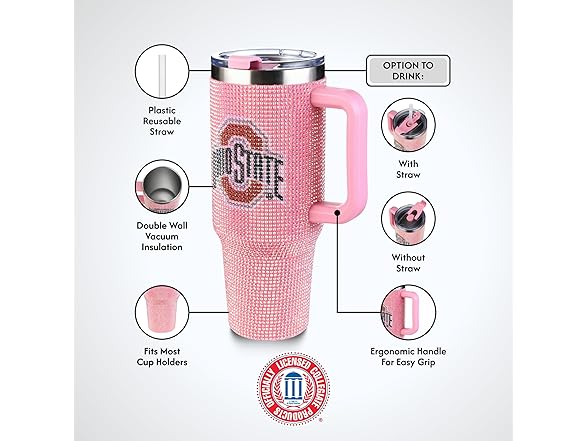 Memory Company NCAA Pink Bling Tumbler