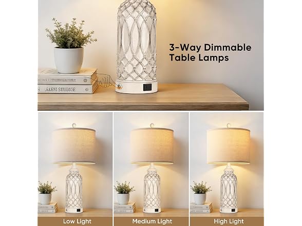 WIHTU 26.5'' White Resin Table Lamps