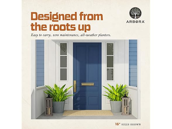 ARBORA 16 Monaco Square Polyresin Planter