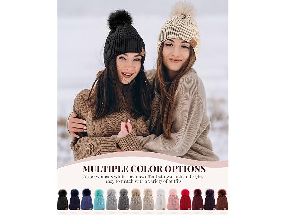 Alepo Women (OS) Winter Beanie Hat Dark Purple