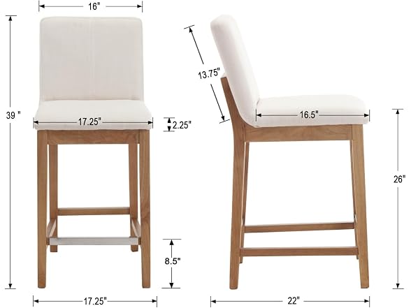 DM Furniture Barstools Set Beige (Open Box) - Gallery 2