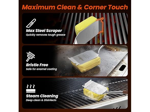 Bristle Free Grill Brush W/ Scraper