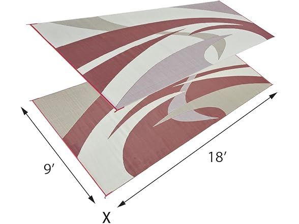 Stylish Camping 159185 9-feet by 18-feet Reversible Mat