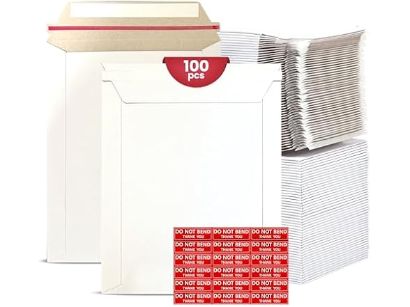 100 Pack 7x9 in Rigid Mailers