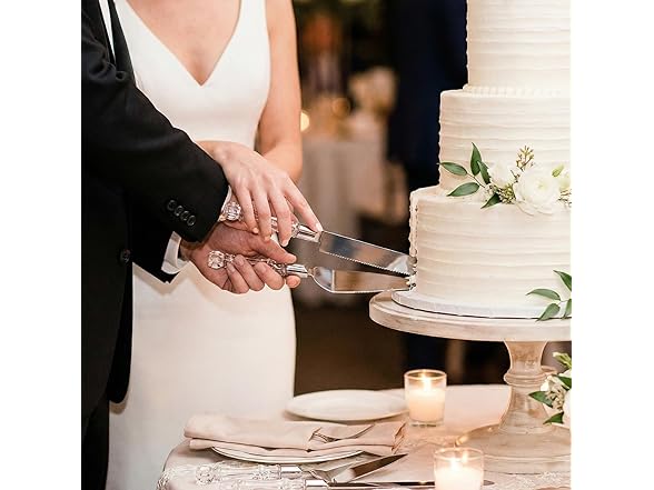 Acrylic & Stainless Steel Wedding Cake Serving Set 