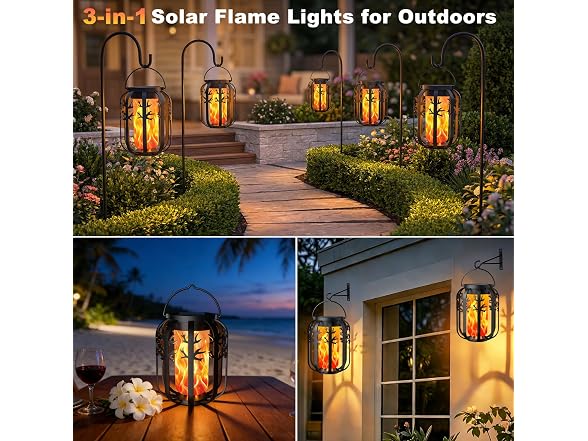KagoLing Solar Flame Lantern 4Pk