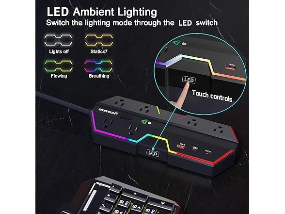 OviiTech 4000J Surge Protector Power Strip