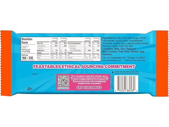 Feastables PB Milk Choc Bar 10ct 2.1oz