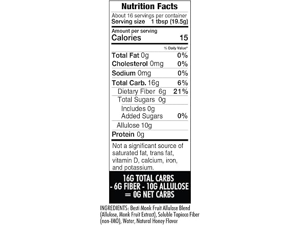 Wholesome Yum Zero Sugar Honey Substitute