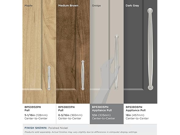 Amerock | Appliance Pull | Polished Nickel | 12 inch