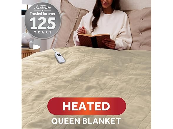 Sunbeam Royal Ultra Fleece Heated Electric Blanket Queen