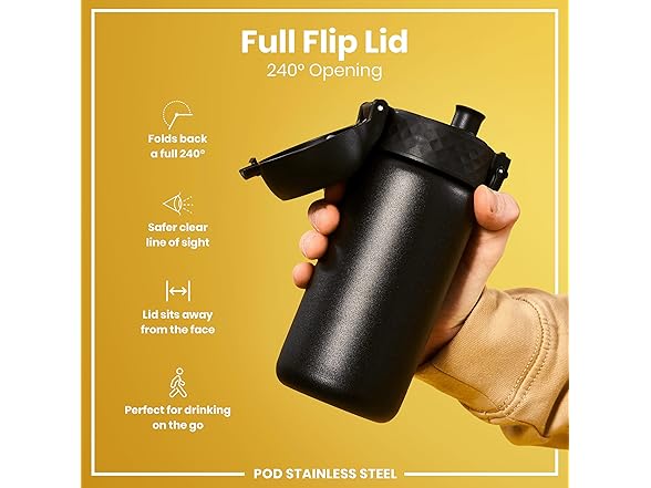 Ion8 Kids Bottle, Steel 13oz Leak Proof