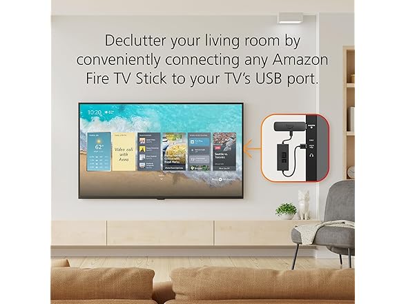 Mission Cables USB Power Cable for Fire Stick
