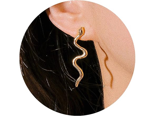 Silver & Gold Snake Dangle Earrings