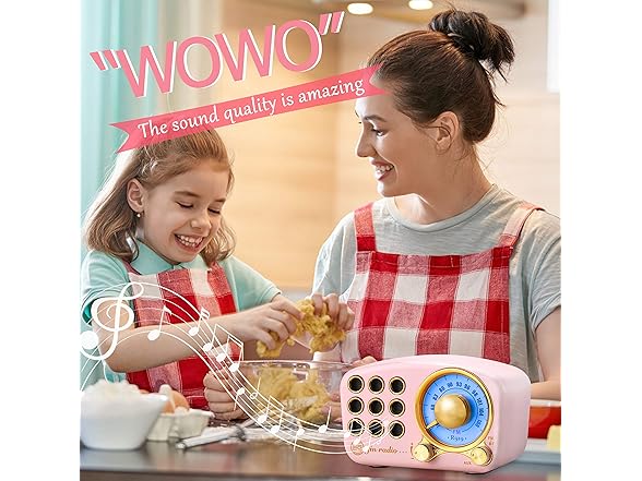 Retro FM Bluetooth Speaker, Pink