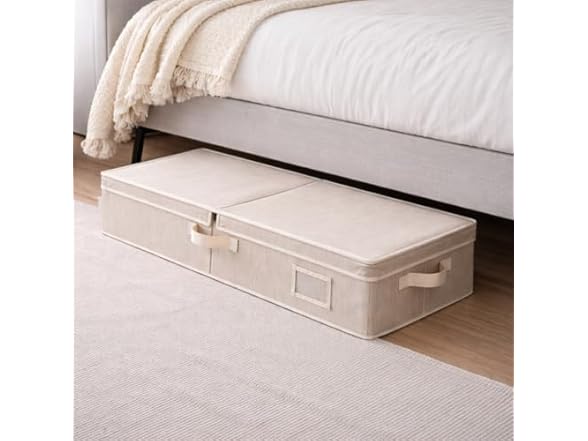 Under Bed Storage Bag with Zipper Closure Clay Color, 1-Pack