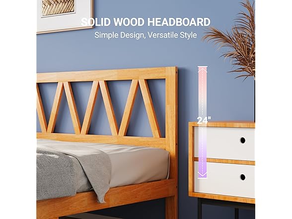 Avenco Avenco Solid Wood Platform Bed Frame wit