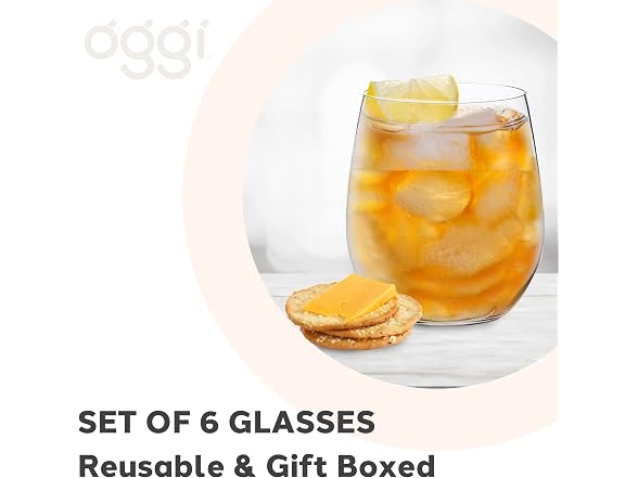 Oggi Unbreakable Wine Glasses, Set 6 