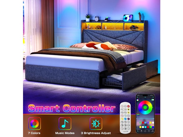Driftalia Queen Bed Frame with Storage