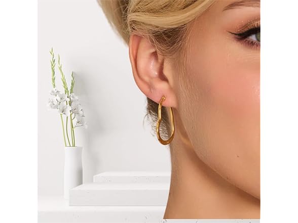 Ilovgem Heart Earrings 14K Gold Plated
