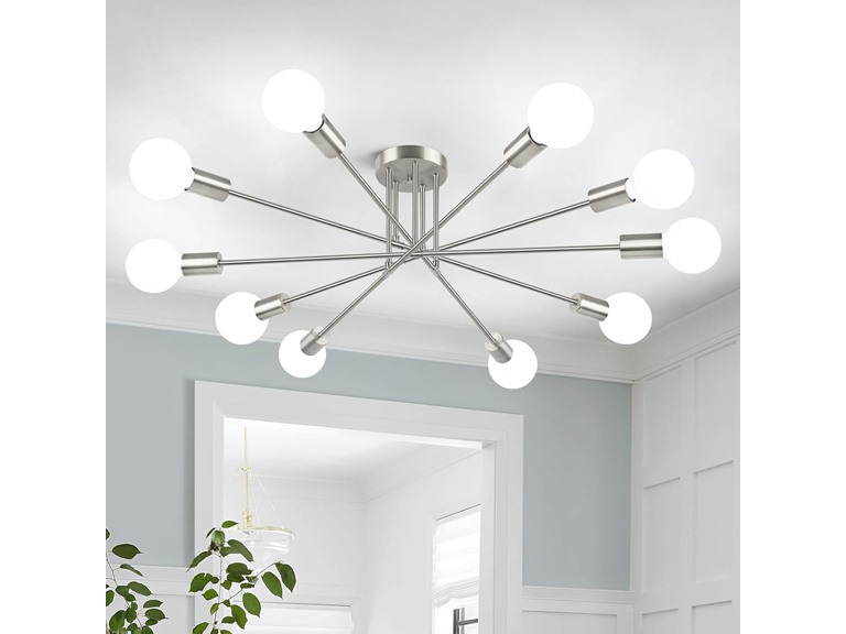 Bosceos KN0001 10-Light Chandelier, sliver