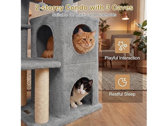 DORTALA Cat Tree for Indoor Cats, 33.5" Cat Tower