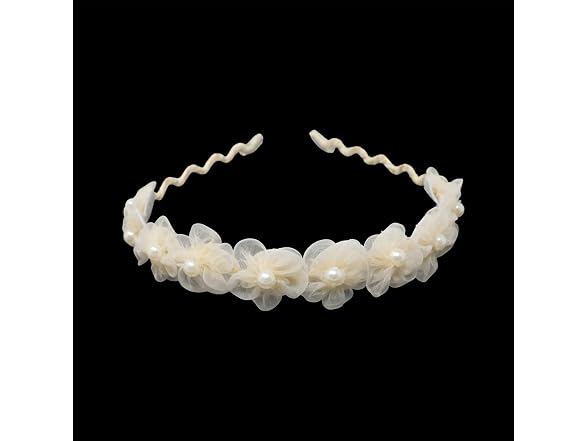 Honbay Faux Pearl Flower Hair Hoop Headband White