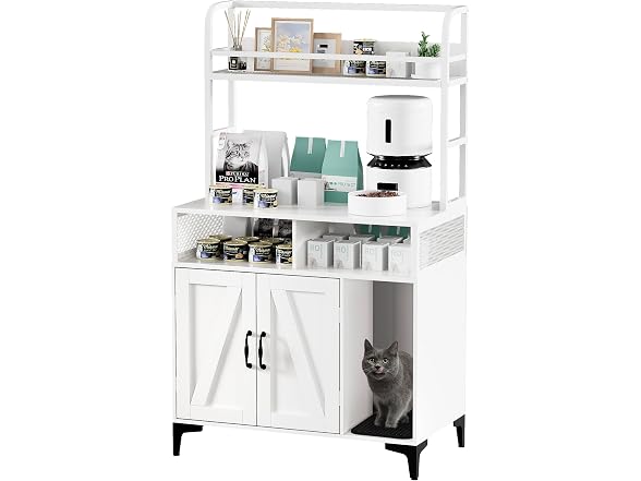 GOCAPTAIN Cat Litter Box Enclosure with Shelf Storage