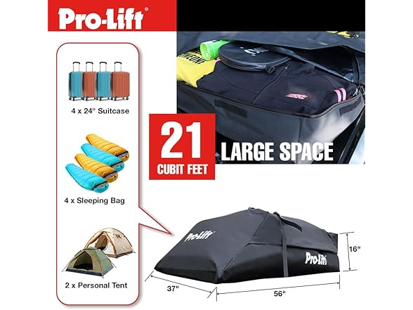Pro-Lift A-0321 Rooftop Cargo Carrier Waterproof