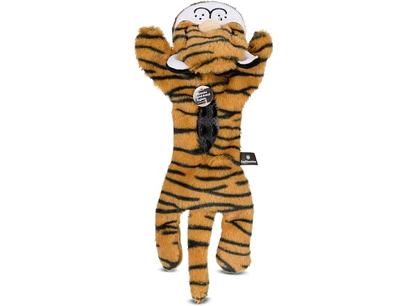 Smithsonian Longamals Tiger Plush Dog Toy