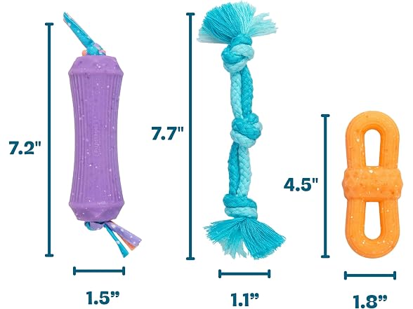 Pupstages Flex-Force Chew Dog Toys 3Pk