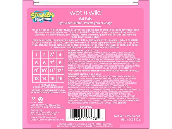 wet n wild Spongebob Eye & Face Palette - Gal Pals