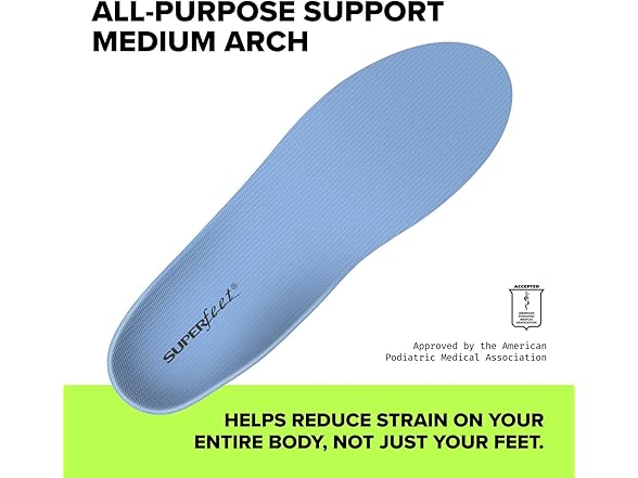 All-Purpose Support Medium Arch Insoles (M2.5-5 / W4.5-6)