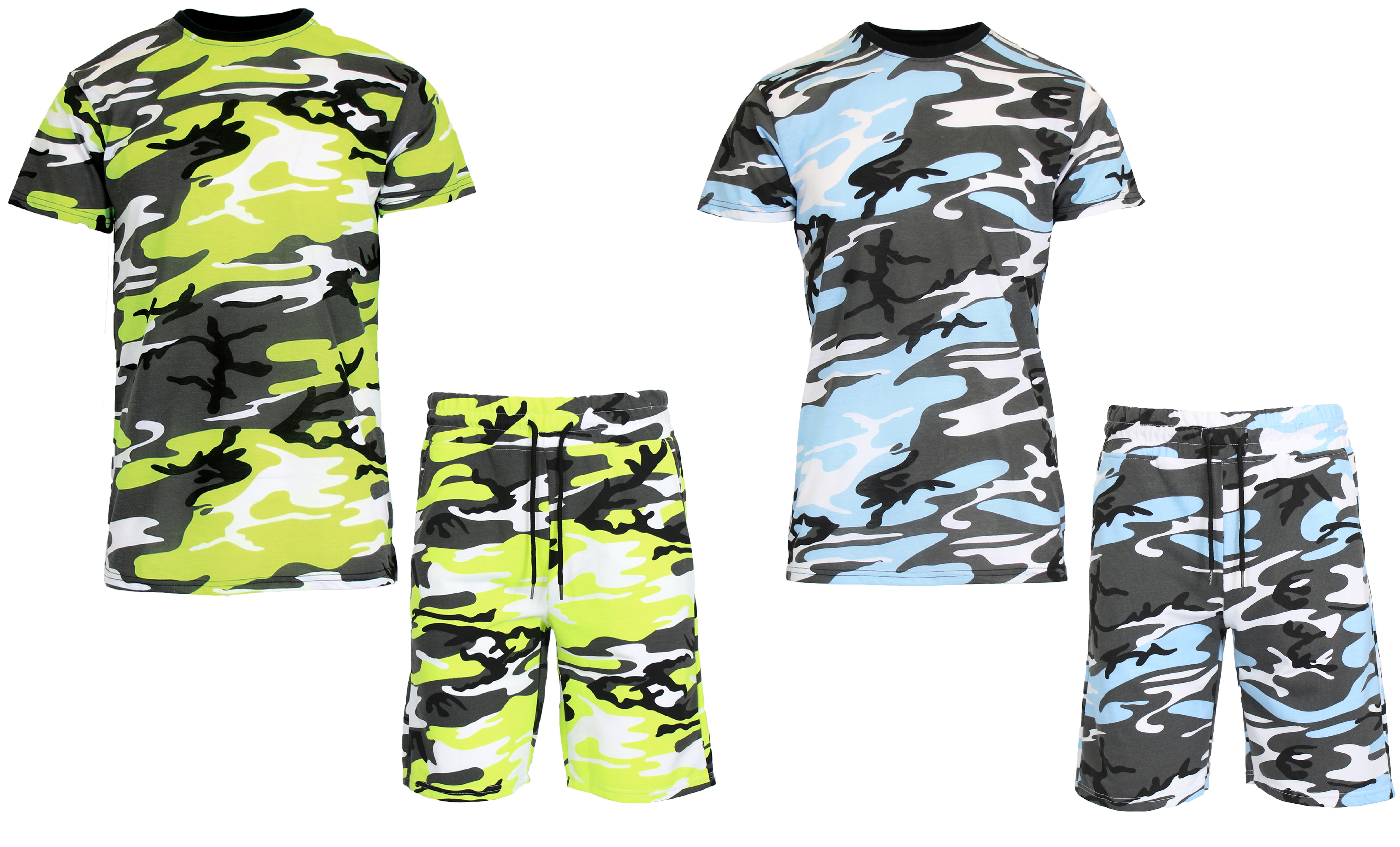 2-4Pc Womens S/S Camo Tee & Shorts Set - Gallery 34