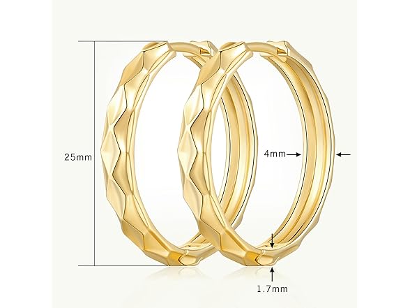 Bangalo 14K Gold Hoop Earrings 25MM