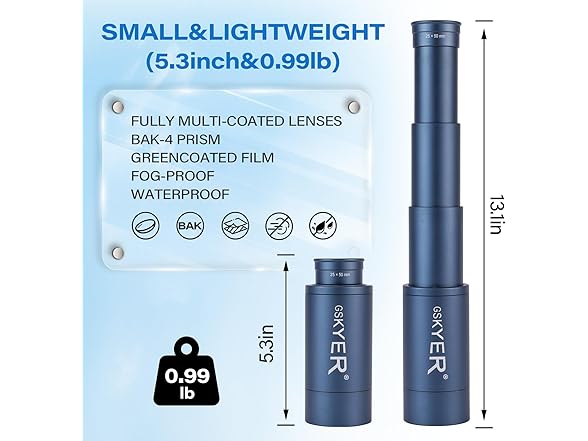 Gskyer 25x50 Monocular Telescope