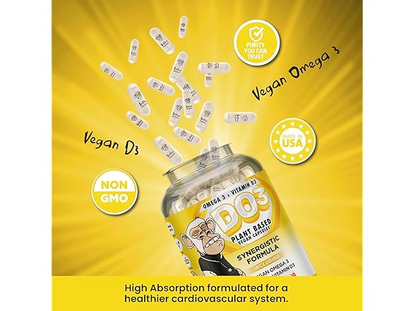 Bored Nutrition Vegan Omega 3 and D3