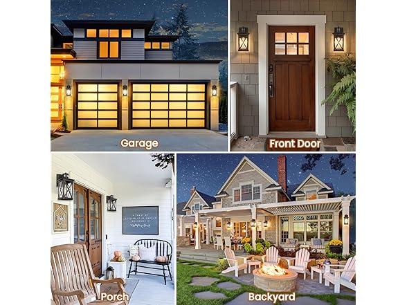 TOBUSA 2-Pack Motion Sensor Outdoor Wall Lanterns Waterproof