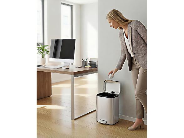 Takywep 12L Rectangular Stainless Steel Trash Can